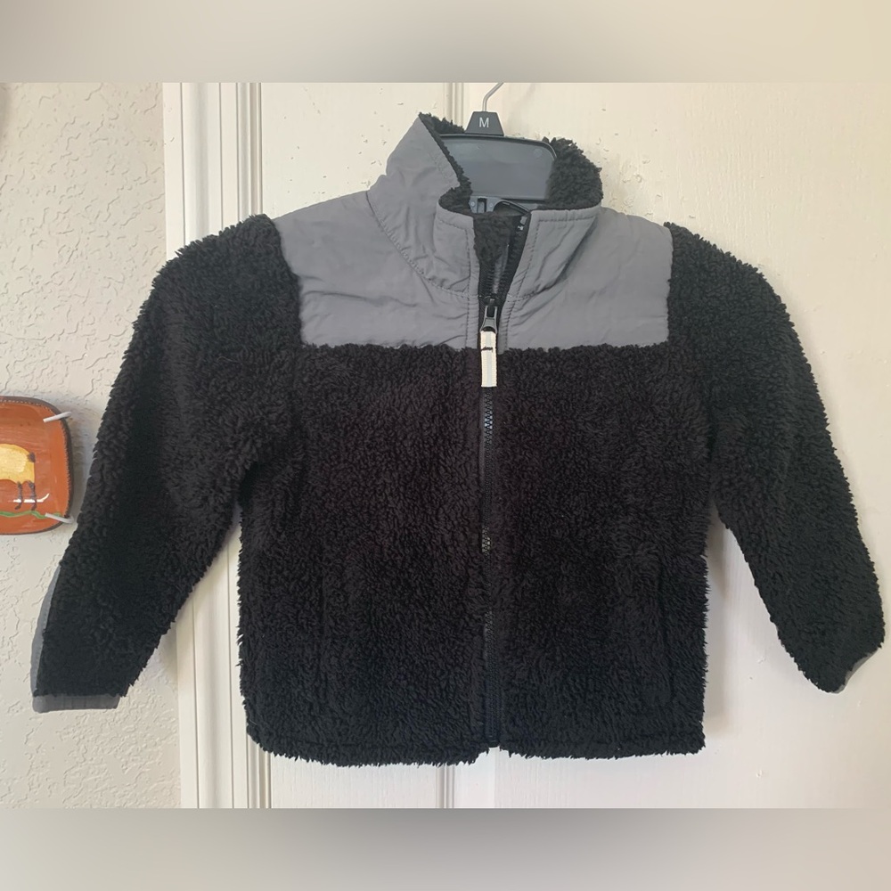 Cat & Jack Black & Gray Fleece Jacket, Size 3T